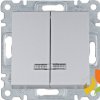 LUMINA Wyłącznik podwójny seryjny świecznikowy kontrolny srebrny WL0242 HAGER