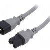 SN28-3/14/1.8GY Kabel: 3x14AWG, IEC C14 męski,IEC C15 żeński, 1,8m