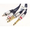 kabel 2 RCA wtyk-2x6.3 jack wtyk 3m