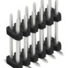 Pin header, 12 pole, pitch 2 mm, angled, black, SLY12SMD09212Z