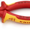 Szczypce tnące boczne z wielokomponentowymi nasadkami, izolowane wg VDE chromowane 125 mm KNIPEX 70 06 12