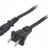 Kabel: 2x18AWG, IEC C7 żeński,NEMA 1-15 (A) wtyk, 3m LT-301+503B SPT-2 18/2 105C BLK 3M