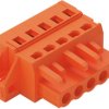 Socket header, 5 pole, pitch 5.08 mm, angled, orange, 231-305/031-000