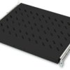 Shelf, extendable, steel, (W x H x D) 385 x 465 x 30 mm, 1 U, black, DN-19 TRAY-2-600-SW