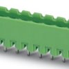 Pin header, 3 pole, pitch 5 mm, straight, green, 1924428