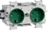 Gniazdo Schuko 2-kr wtyk zacisk.mont.front ziel GS20016029