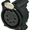 XLR panel socket, 5 pole, gold-plated, metal, NC5FBH-B