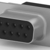 D-Sub socket, 9 pole, standard, unequipped, straight, crimp connection, 205203-3