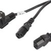 Kabel zasilający CEE 7/7-2xIEC 320 C13 2m VDE czarny CA-C13C-13CC-0018-BK