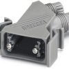 D-Sub connector housing, size: 1 (DE), angled 45°, cable Ø 3 to 9 mm, PA, gray, 1688353