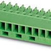 Socket header, 2 pole, pitch 3.81 mm, straight, green, 1852176
