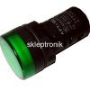 Kontrolka led 29mm 12V AC/DC AD16-22D zielona
