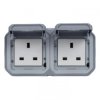 NOWE PLEXO 55 Gniazdo standard brytyjski 2x2P+Z zaciski śrubow natynkowe 13A - 250V AC szare 069739L