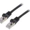 Patch cord F/UTP, Cat 6, RJ45 wtyk z obu stron, linka, CCA, 0,5m, PVC, czarny PP6-0.5M/BK
