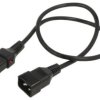 SCHAFFNER-820132 Kabel IEC C19 żeński, IEC C20 męski 1m z blokadą IEC LOCK