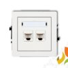 DECO Gniazdo komputerowe podwójne 2xRJ45 kat.5e 8-stykowy biały mat 25DGK-2 KARLIK