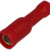 Konektor; 4mm; 0,5÷1,5mm2; rurkowa nasuwka; izolowany pełny; 01112-FRD1.25-156; czerwony; proste; na przewód; zaciskany; 1 tor