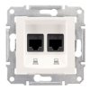 SEDNA Gniazdo komputerowe podwójne 2xRJ45 kat.6 STP krem SDN5000123 SCHNEIDER ELECTRIC
