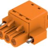 Pin header, 3 pole, pitch 5.08 mm, straight, orange, 1013090000