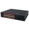 Qoltec Przełącznik sieciowy SWITCH Gigabit Ethernet 16x RJ45 2x SFP 1000 Mb/s