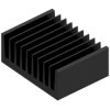 Extruded heatsink, (L x W x H) 75 x 100 x 40 mm, 2.15 to 1.2 K/W, black anodized, SK 92 75 SA