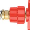Pole terminal, 4 mm, red, 1000 V, 100 A, M8 threaded bolt, nickel-plated, POL 102 / RT
