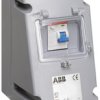 RCD 16A Gniazdo 230 V 2P + E Żeński Amphenol Industrial Niebieski Montaż ścienny IP44