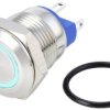 TRU COMPONENTS TC-10090904 Przełącznik wciskany, wandaloodporny GQ12-AF-10E/J/B/24V/S, 13 mm, 48 V/DC, 2 A, 1 szt.