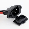 3-pin IEC C14 230VAC Mains Male Socket for Housing - with Dustproof Cover and Wires - for Electric Scooters, Bikes