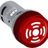 Brzęczyk 22mm 80dB 24V AC/DC z diodą LED czerwona CB1-610R 1SFA619600R6101