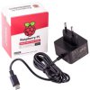Raspberry Pi 4 power supply - USB-C, 5.1V, 3A - EU Plug - Black
