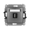 Icon Mechanizm Gniazda Pojedynczego Usb A-A 2.0 Grafitowy 11Igusb-1