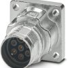 Surface mount socket, M17, 7 pole, crimp connection, standard/ONECLICK quick locking system, straight, 1628915
