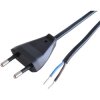 Power cord, Europe, plug type C, straight on open end, H03VVH2-F2x0.75 mm², black, 1.5 m, 0L06602