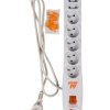 Przedłużacz przeciwprzepięciowy 7-gniazd ACAR P7 1,5m szary