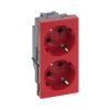 Gniazdo podwójne SIMON 500 SCHUKO czerwone 16A 250V