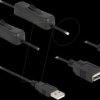 86803 Charging cable, USB Type-A connector -> 2x ports, switch, 1 m