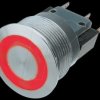 1241.6634.1131000 Metal switch Mittelhub, Ø22, red LED