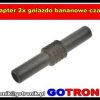 Adapter 2x gniazdo bananowe czarny