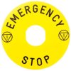 Tabliczka opisowa żółta okrągła fi90 EMERGENCY STOP ZBY8330