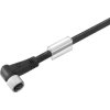 Sensor actuator cable, M8-cable socket, angled to open end, 3 pole, 5 m, PUR, black, 4 A, 9457380500