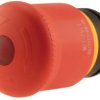 Mushroom pushbutton, illuminable, latching, waistband round, red, mounting Ø 22.5 mm, 263469