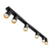 Lampa Sufitowa Eris Spot Reflektor Oprawa Halogenowa 6Xgu10 Czarno-Złota