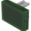 Klosz lampek do przycisku kształt: Prostokątny Zielony Plastikowy klosz EAO 15.3 x 21.5mm