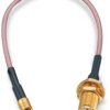 Coaxial cable, SMA jack (straight) to MMCX plug (straight), 50 Ω, RG-178/U, grommet black, 152.4 mm, 65503260515304
