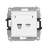 MINI Mechanizm gniazda telefonicznego pojedynczego 1xRJ11 + komputerowego pojedynczego 1xRJ45, kat. 5e, 8-stykowy, beznarzędziow