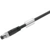 Sensor actuator cable, M8-cable plug, straight to open end, 3 pole, 5 m, PUR, black, 4 A, 1824590500