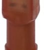 Insulated flat plug sleeve, 2.8 x 0.8 mm, 0.5 to 1.5 mm², AWG 20 to 16, brass, red, 3240535