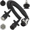 Spiralny adapter kablowy QLY-s do naczepy 24V wtyk 15-pin / 2 zalewane wtyki 7-pin typu N+S 4m