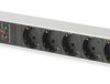 19"-german schuko-style power strip, 7-way, 2 m, 16 A, with surge protection, black, DN-95412